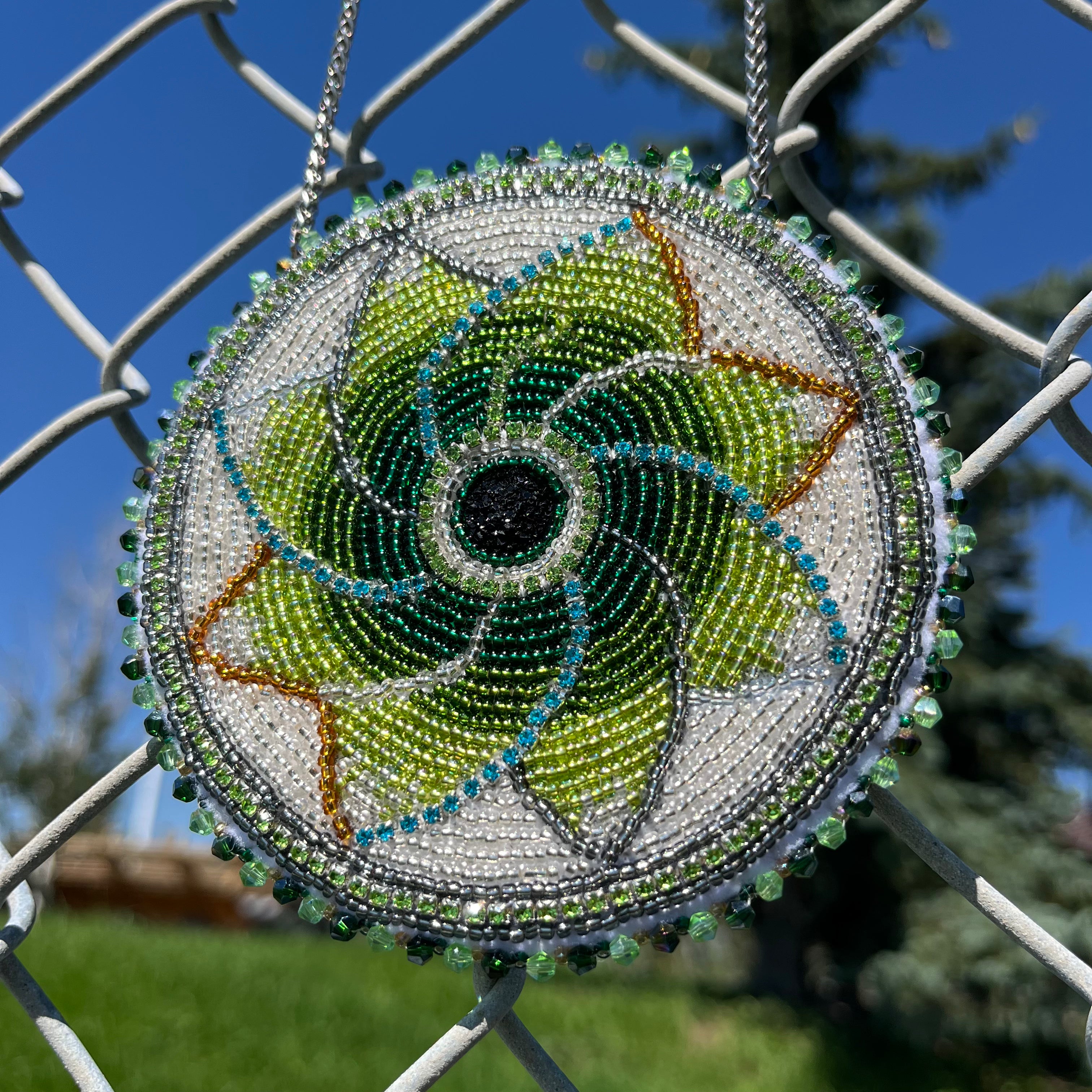 BannockBeast Beaded Medallion - Floral Spiral