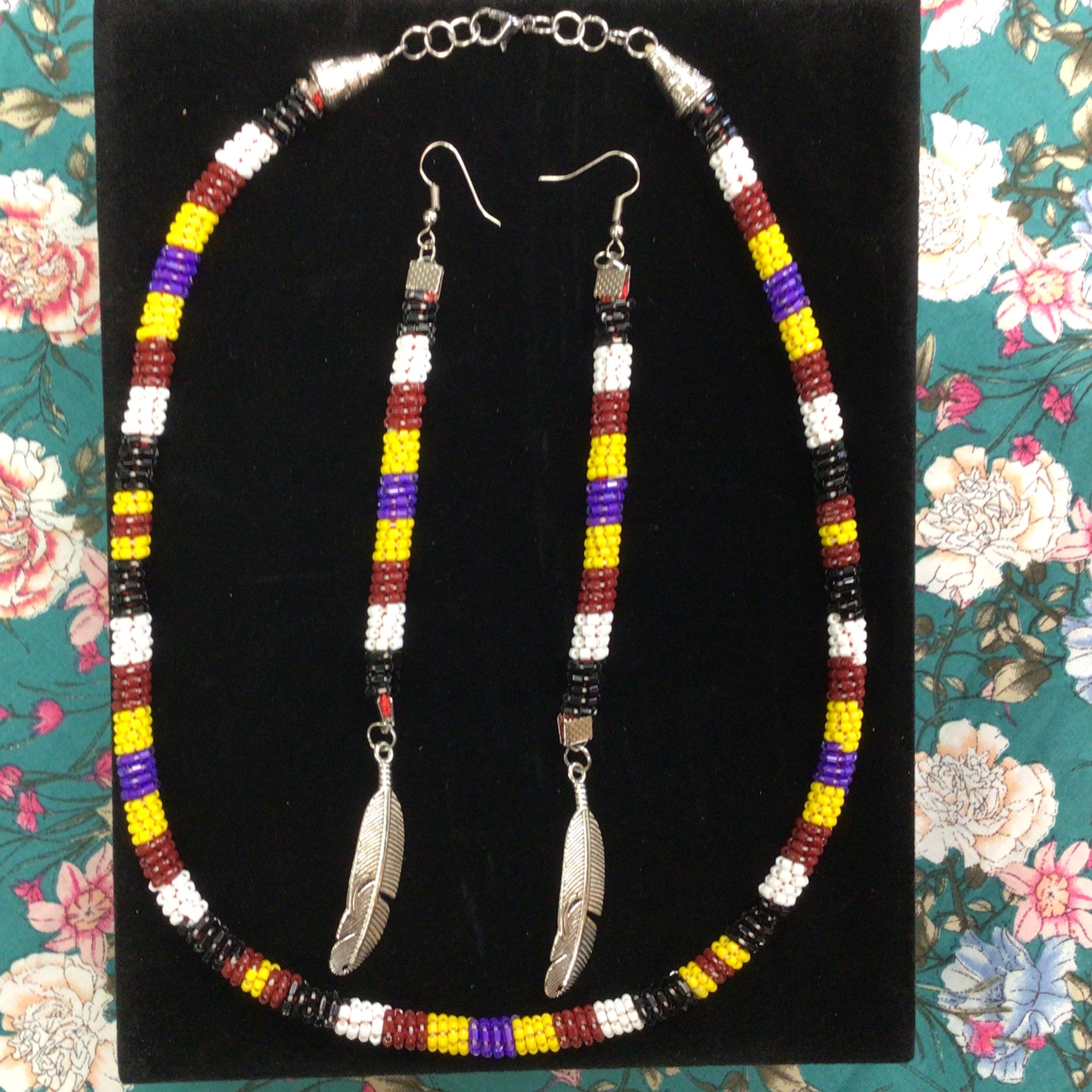 Anastasia Poucette Beaded Feathered Set