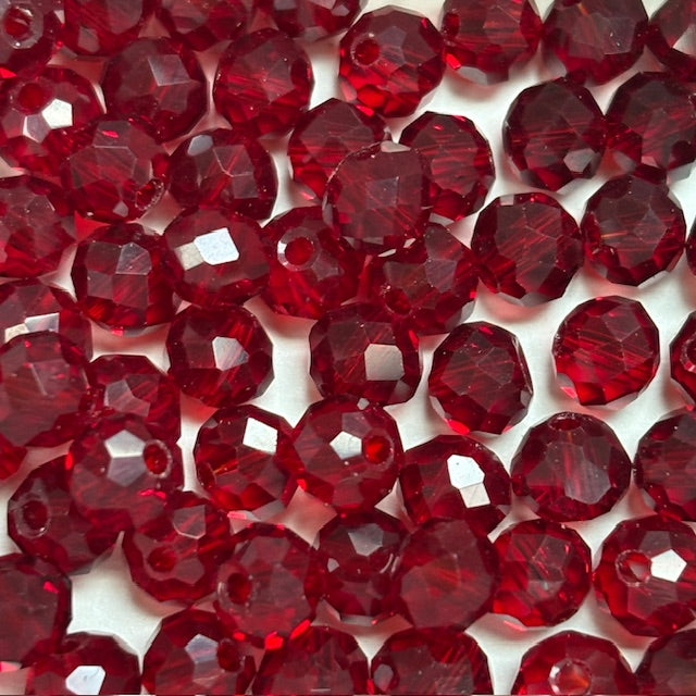 6mm Rondelle Glass Bead - Strawberry