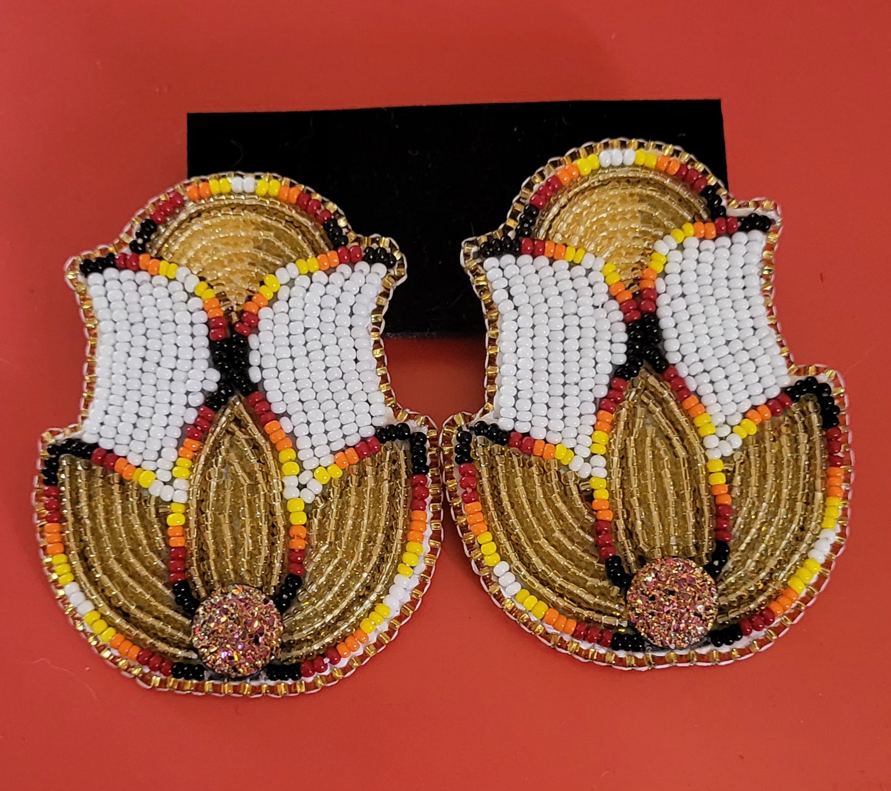 Danielle Redgun Gold Flower Earrings