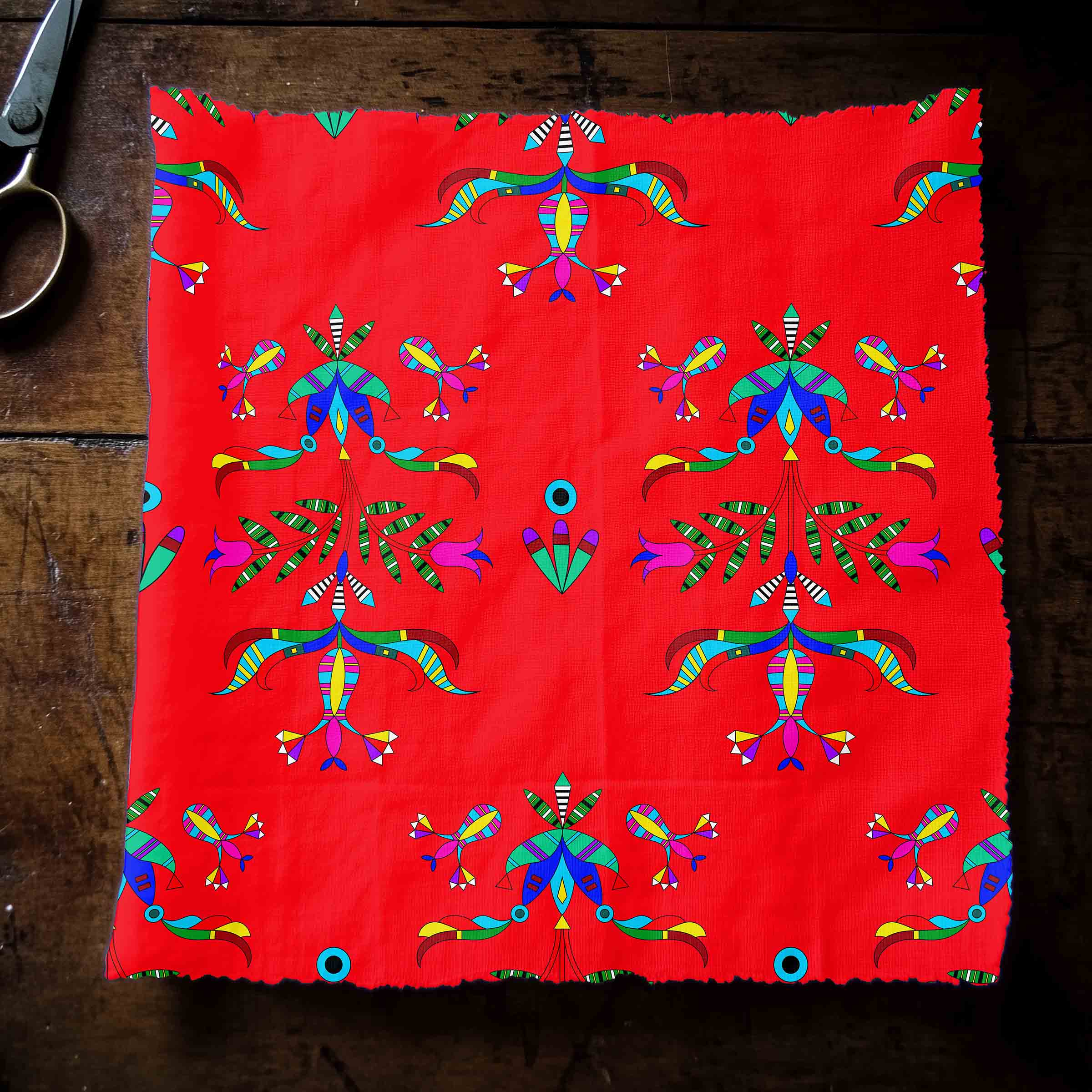 Dakota Damask Red Cotton Poplin