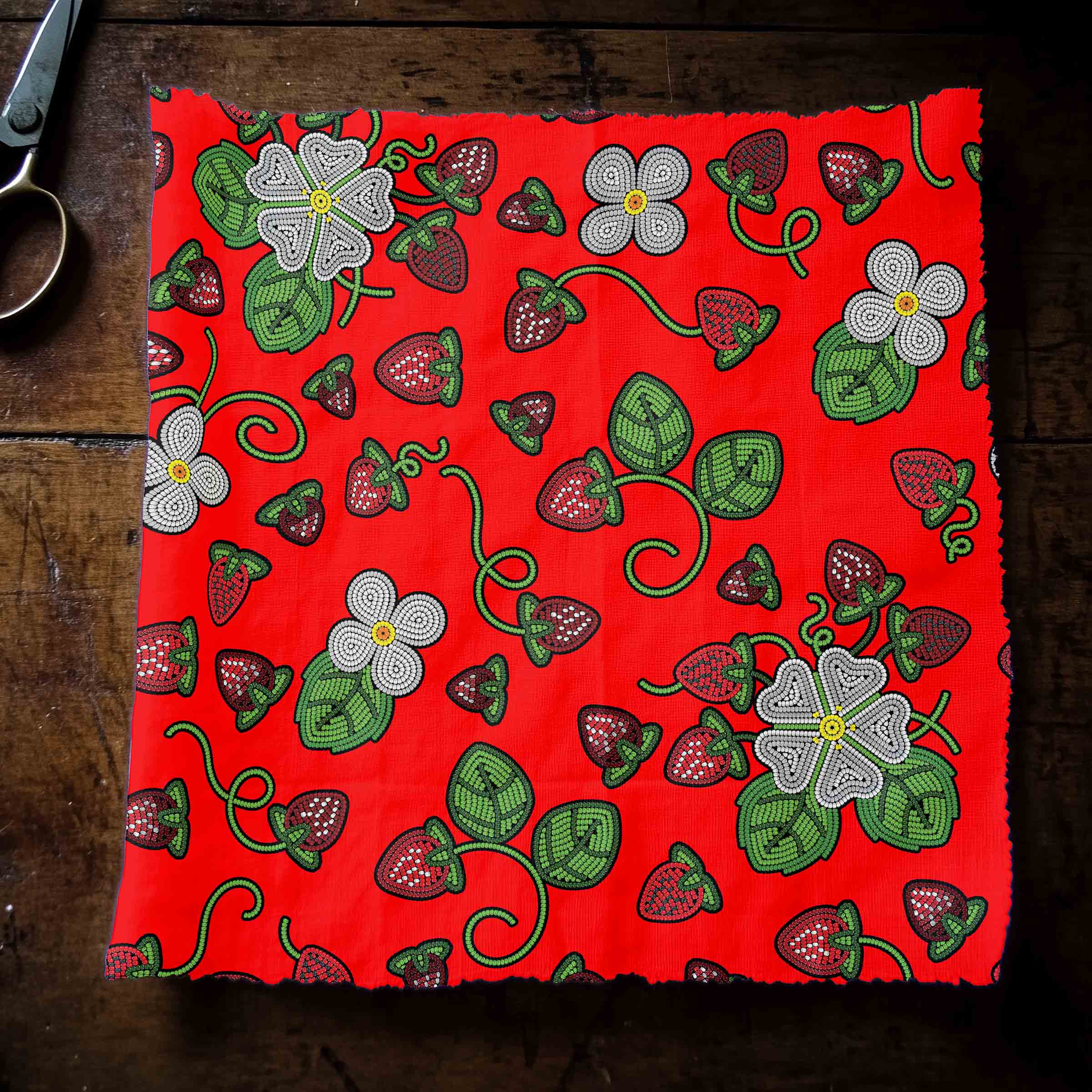 Strawberry Dreams Fire Cotton Poplin