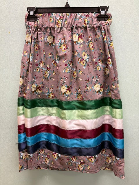 Silver Floral Kids Ribbon Skirt