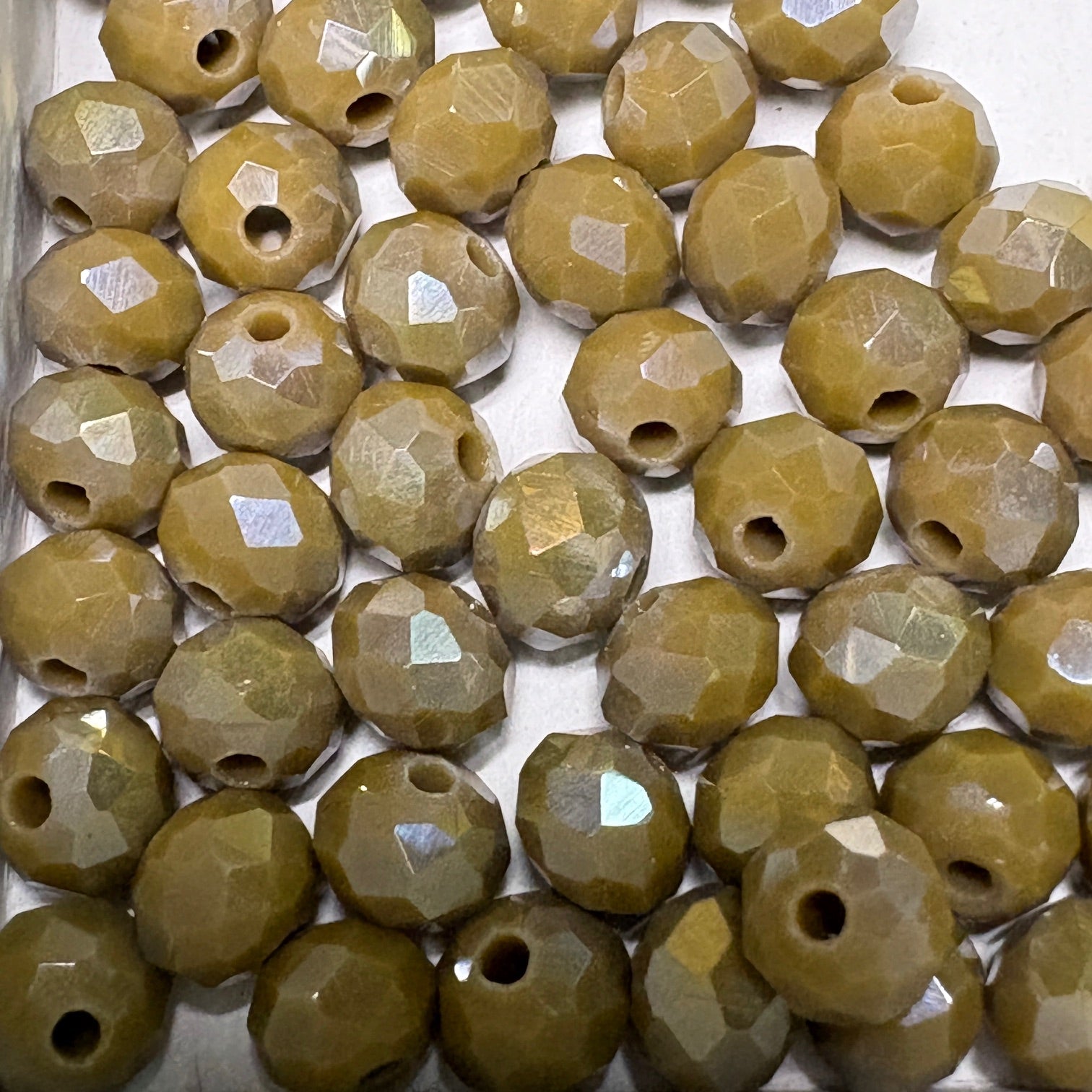 6mm Rondelle Glass Bead - Crystal Earth