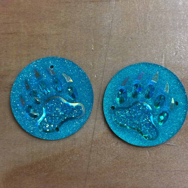 Bear Paw Circle Cabochons Set of 2